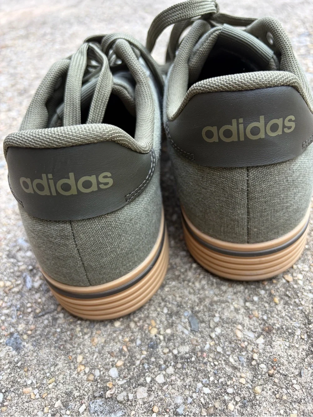 New! Men's army green Canvas Low-Top adidas Sneakers